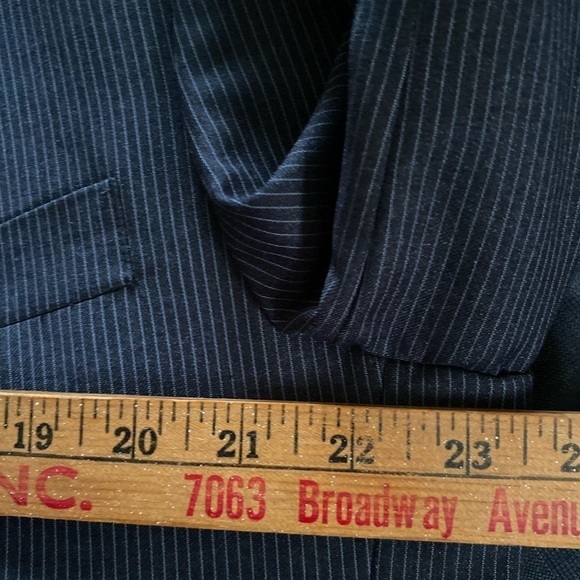 Luca Rossi Blazer Men's 44 L Gray Long Lined Pinstripe Sports Jacket in Excell - Picture 12 of 12